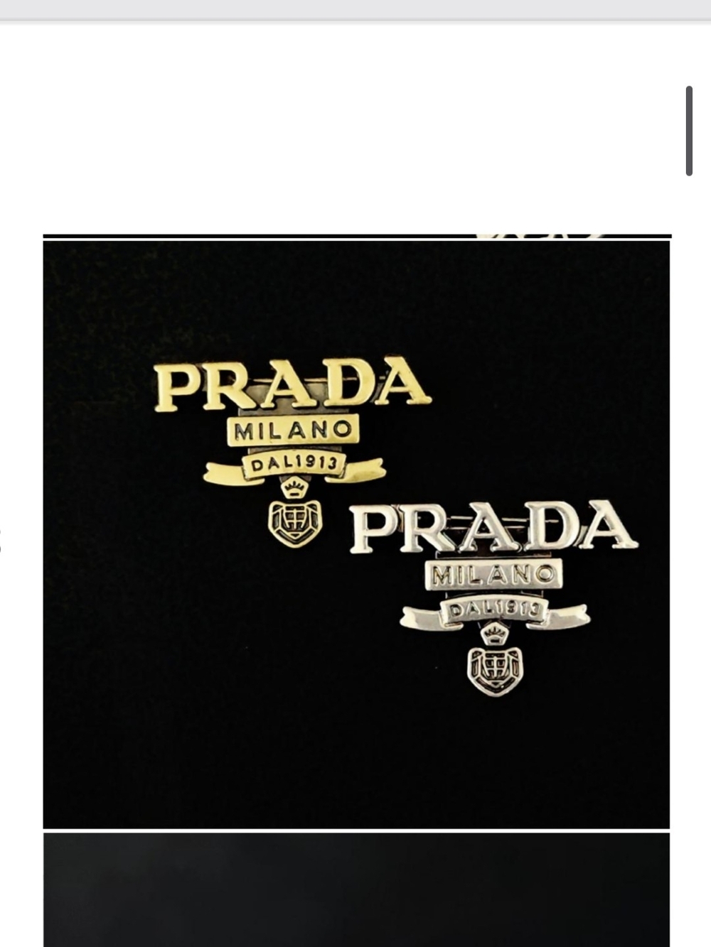 Prada Milano Logo Cuff Links - Gold & Silver Tone